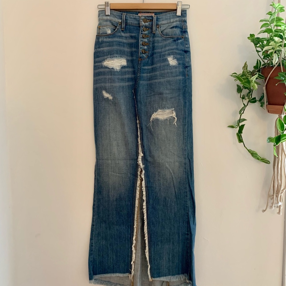 Denim maxi skirt